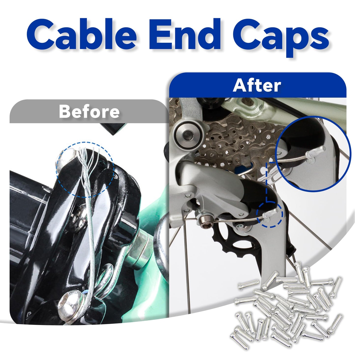 103pcs Universal Bike Brake Cable, Brake and Shift Cable Housing with Stainless Steel Line Cutter, Include End Caps, O-Rings, C Buckle, V-Brake Cable Guide