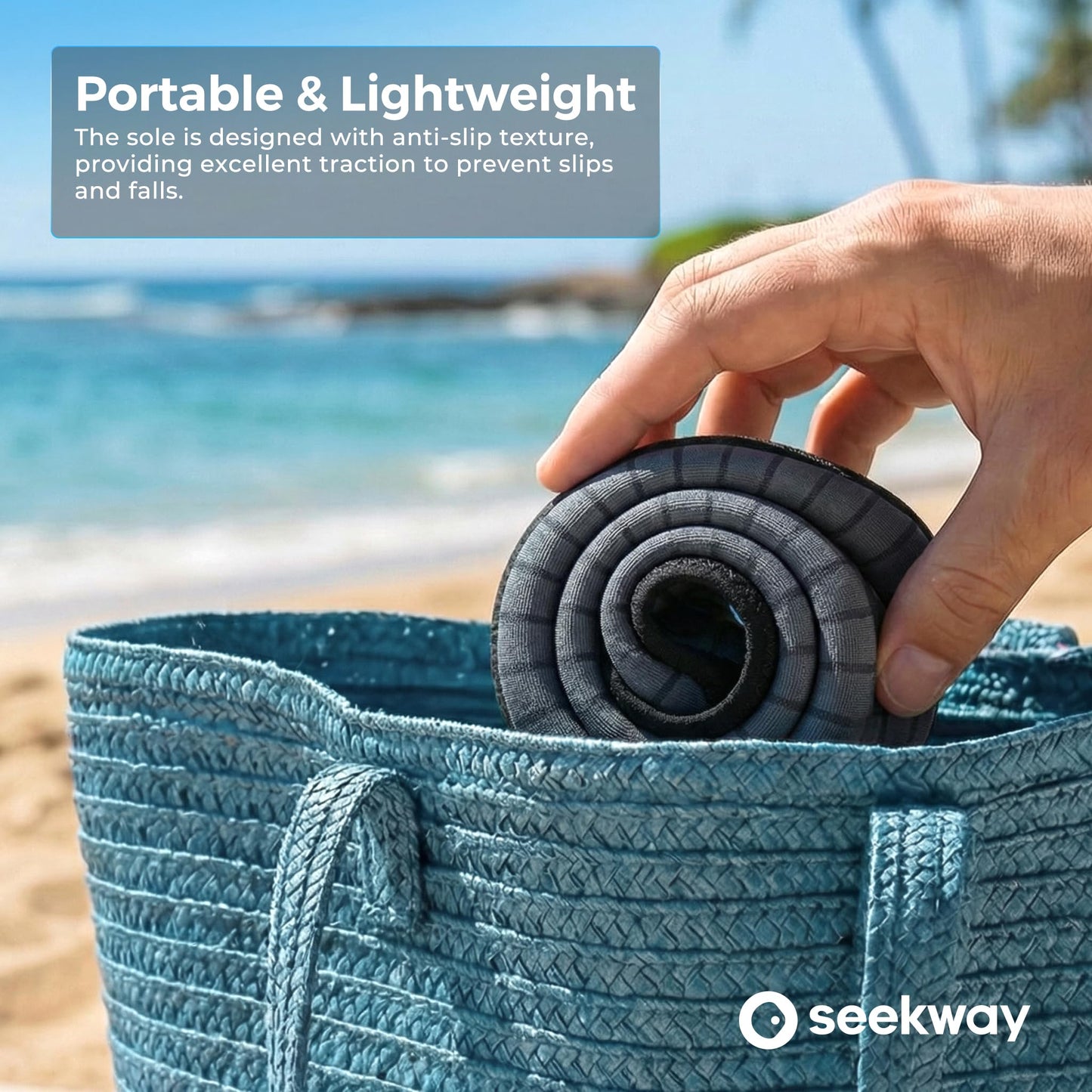 SEEKWAY Water Shoes Quick-Dry Aqua Socks Barefoot Non Slip for Beach Swim Yoga Pool Lake Surf Women Men Grey SK002(U)