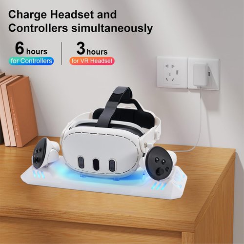 Charging Dock Compatible with Mate Quset 3 3S, Charging & Storage 2-in-1 Charging Station, Fast VR Charger with Replacement Battery Kits