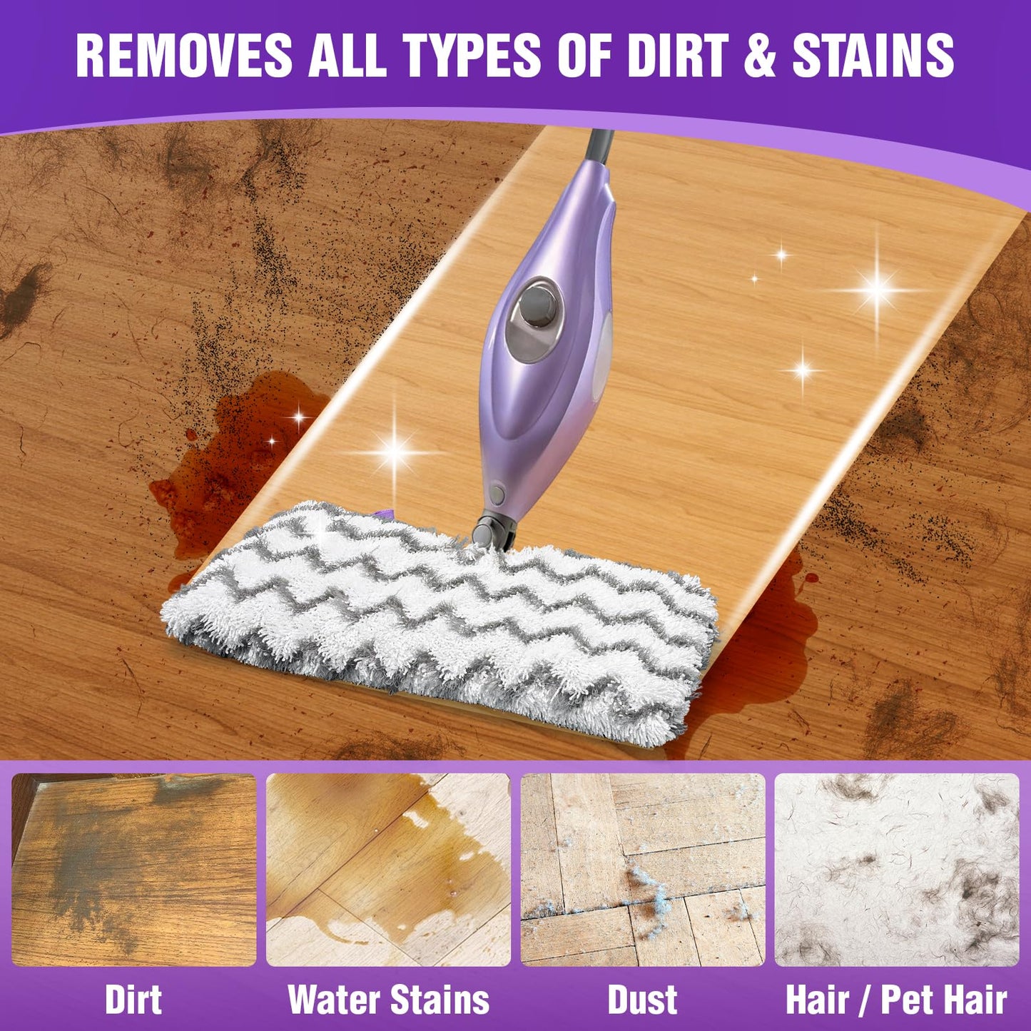 S3501 S3601 Steam Mop Replacement Pads Compatible with Shark Steam Pocket Mops S3501 S3601 S3550 S3801 S3901 S3601D S3801CO S3901D S3455K S2902 SE450, Washable Microfiber Mop Pads Reusable, 3 Pack