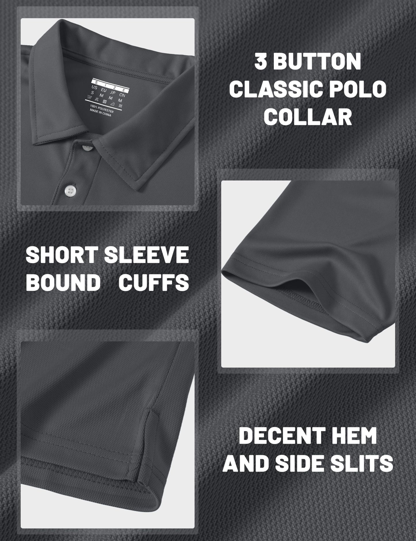 MAGCOMSEN Polo Shirts for Men Short Sleeve Performance Golf Polos Moisture Wicking Casual Collared Shirts Summer Top