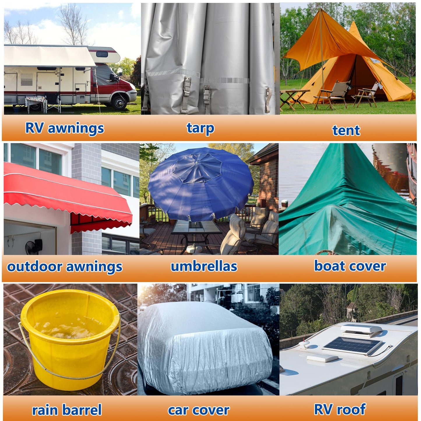 WENSSKKU Clear Repair Tape for Awning, Tarp, Canvas, Fabric, RV Roof, Underbelly, Boat Covers, Sail, Tent etc, Outdoor Repair Tape Heavy Duty, Thickened,Waterproof