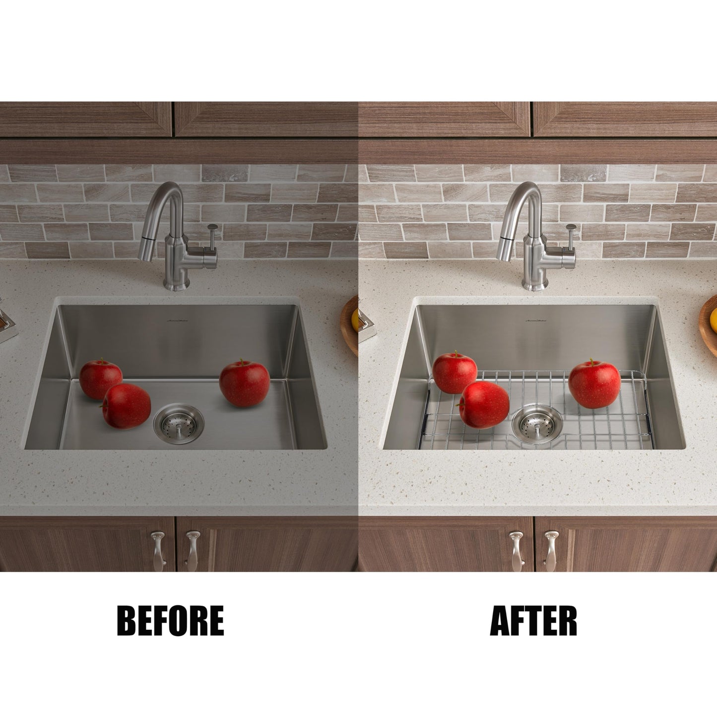 SunnyPoint 304 Stainless Steel Sink Protector Rack – Rust-Resistant Grid for Kitchen Sink Bottom, Scratch Prevention, Drainage Support, Fits Sinks 16.15" x 12.4", Center Drain Hole Required