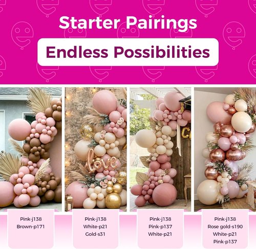 Bezente Dusty Pink Balloons - 100 Pack 12-Inch Round Latex Balloons for Graduation & Bachelorette Parties