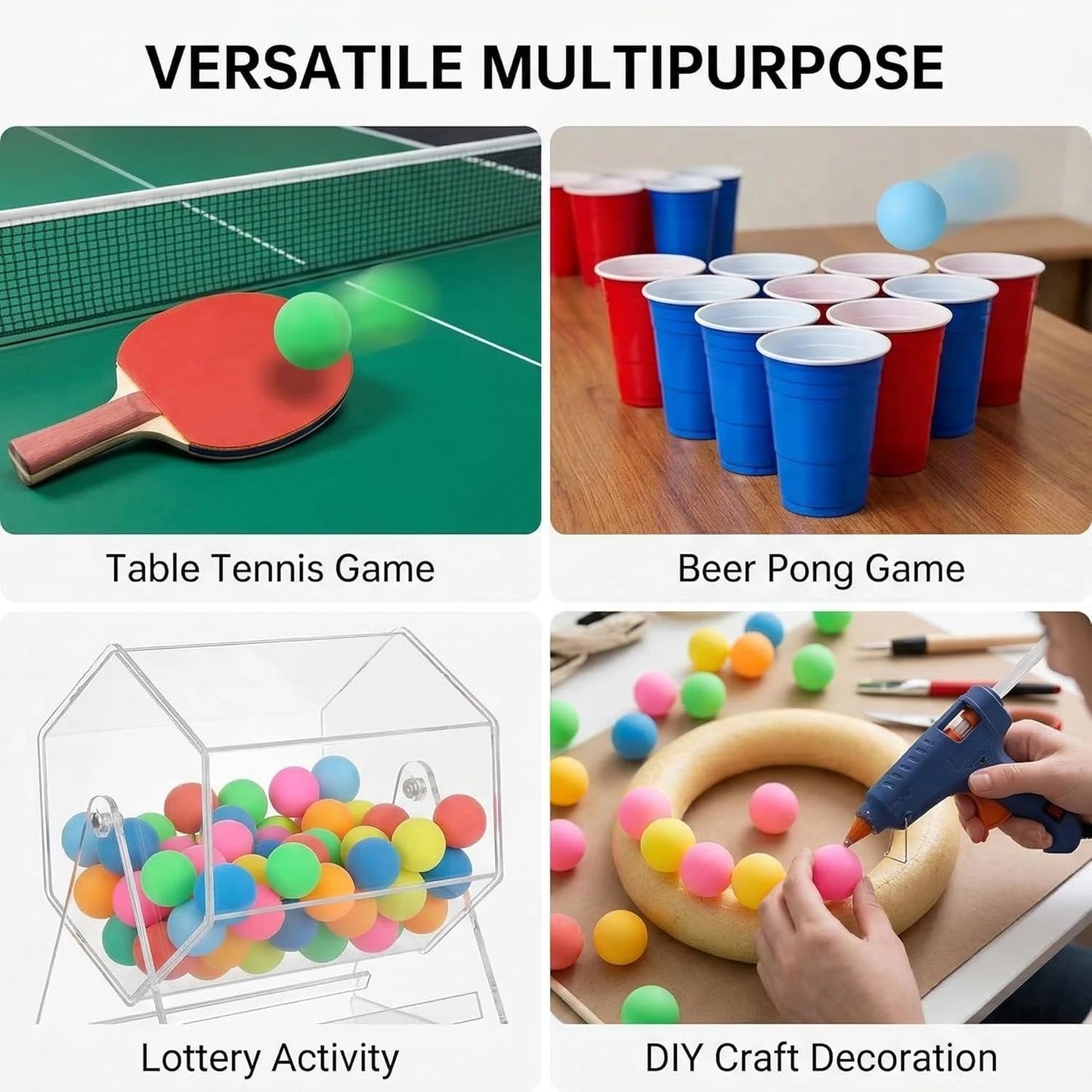 XIPEGPA Table Tennis Balls - 40mm Ping Pong Balls for Game Parties | 30 or 80 Pack Options