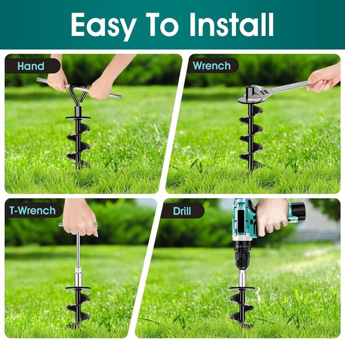 Ground Anchors | Heavy Duty Screw-In Stakes for Trampolines, Tents, and Canopies - High Wind Resistance
