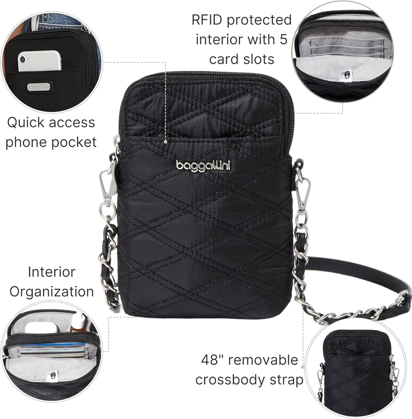 Baggallini RFID Bryant Crossbody Bag - Stylish & Functional | New Classic Collection