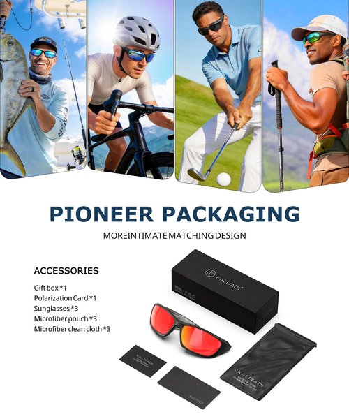 KALIYADI Polarized-Sunglasses-Men Sports Mens-Sunglasses Women: Sun Glasses with UV400 Protection for Cycling Fishing Running