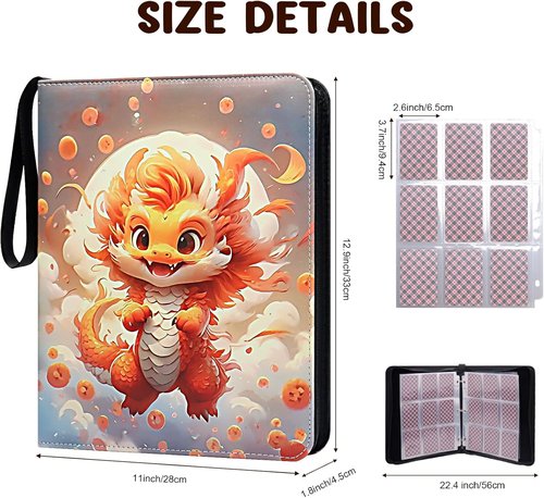 Card Binder - 900 Pockets Trading Card Holder with 50 Removable Sleeves for Organized Storage