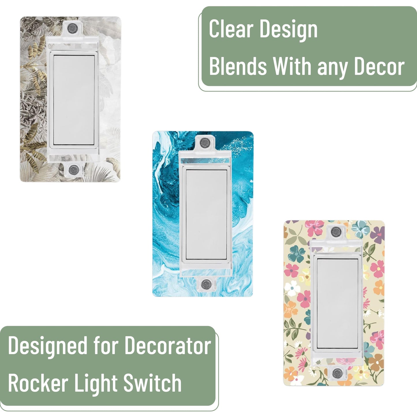 Bates- Magnetic Light Switch Guard, 4 Pack, Clear, Child Proof Light Switch Cover Child Proof