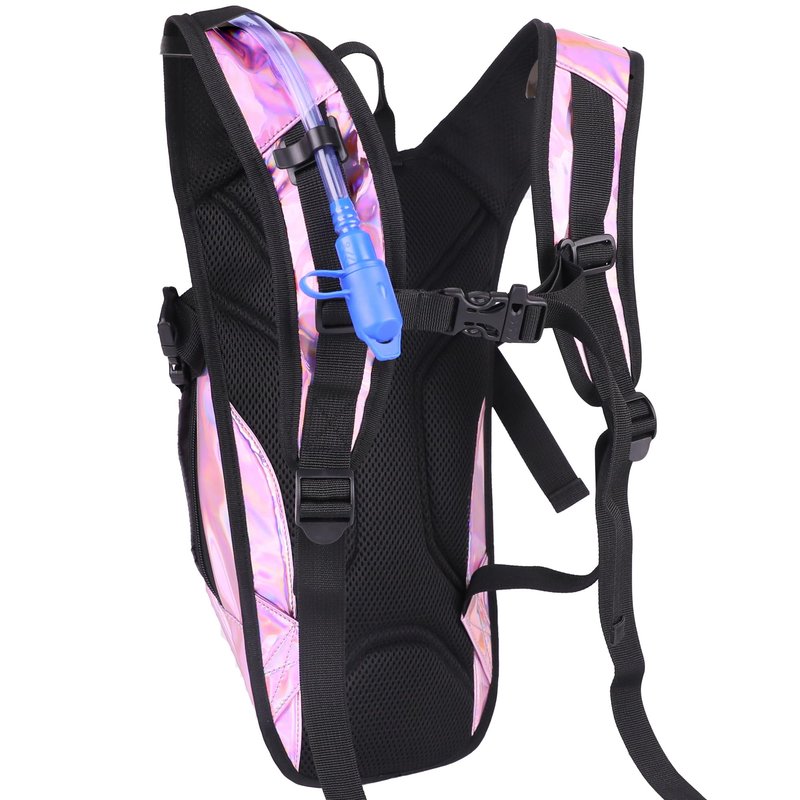 Zavothy Rave Hydration Backpack with 2L Bladder, Lightweight Festival Hydration Pack for EDM, Concerts & Music Festivals, Adjustable Hydration Backpack for Men & Women Pink