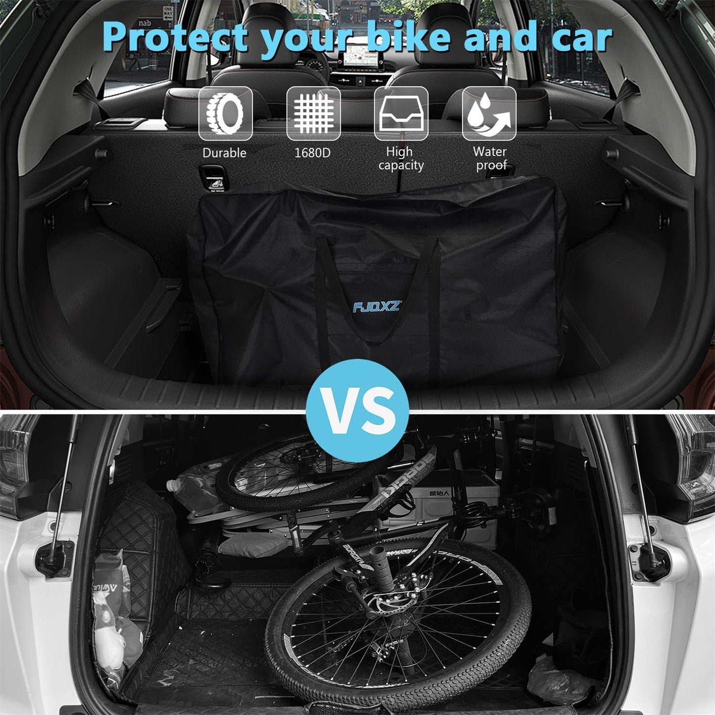tamthy Bicycle Travel Bag Folding Bike Bag 26 inch 1680D Waterproof Bike Packing Bags Bicycle Travel Case Carrier Bag for Train Air Travel