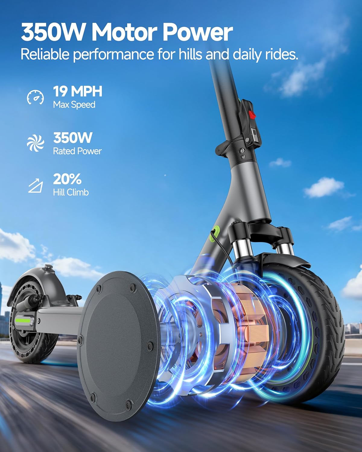 Roinside Electric Scooter - High-Speed Commuting Scooter with 350W/500W Motor & Long-Range Options