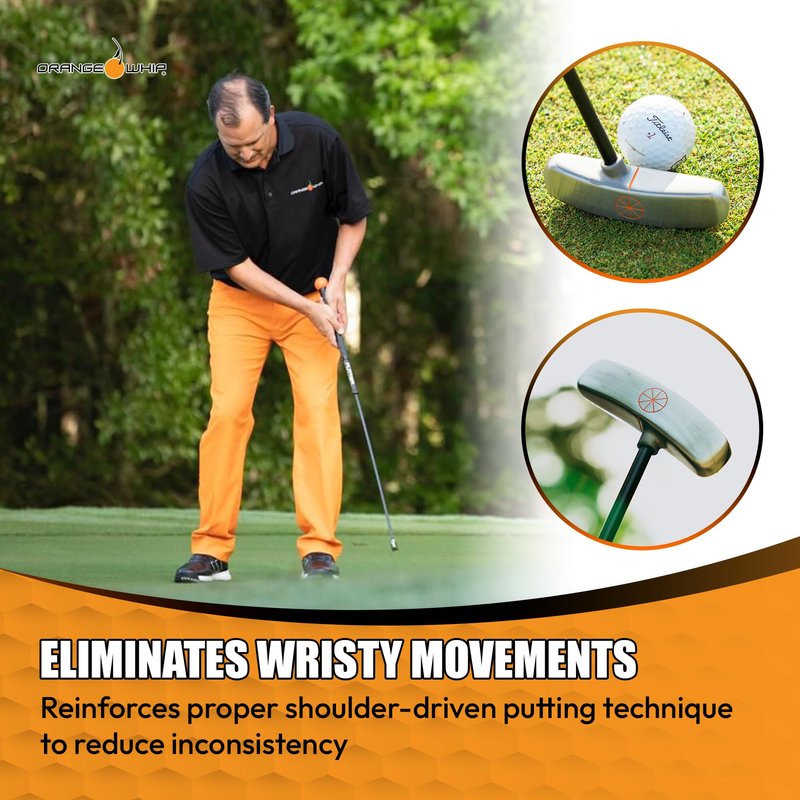 Orange Whip Putter Blade Made in USA, Golf Swing Trainer for Putting, 35"