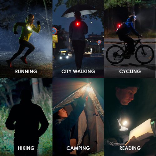 MEOLIGHT 500 Lumen Light for Running, Dogs, Walking - Wearable Flashlight Chest LED Safety Light for Dog Collars, Bike Tail Lights, Hiking, Camping - Reflective Accessories (1x Meolight)