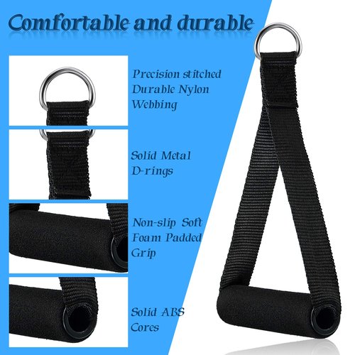 Sumind 8 Pcs Gym Exercise Handles Replacement Cable Machine Attachments for Home Gym Equipment Pulley System Resistance Bands, Strength Trainer, Heavy Duty Workout Handles