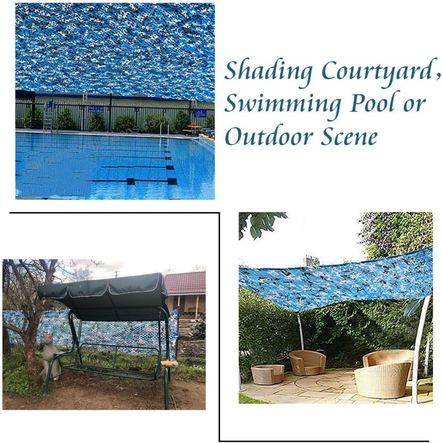 Yeacool Camo Netting Camouflage Net for Party Decoration Sunshade Camping Birthday Theme Boat Cover Beach Event(Ocean Camo,4.9ftx9.8ft,1.5m*3m)