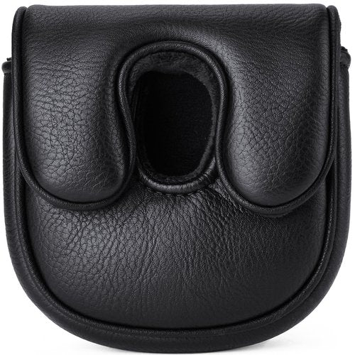 Gbourly Golf Club Mallet Putter Head Cover Fits for DF3 Club with Magnetic Closure Center Shafted PU Leather Headcover, White and Black Available (Black)