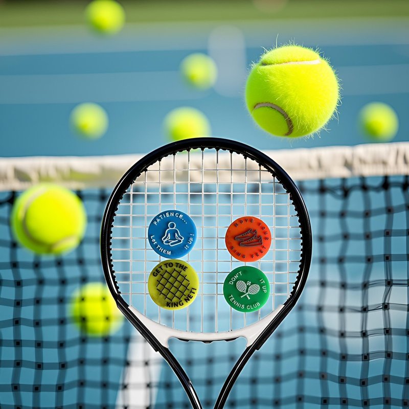 ZGLUZP 4 Pcs Spicy/Aggressive Reminder to Keep You On Your Tennis Game - Tennis Vibration Dampener, Tennis Racket Dampener, The Best Tennis Gift for Every Player Team Tennis Vibration Dampeners