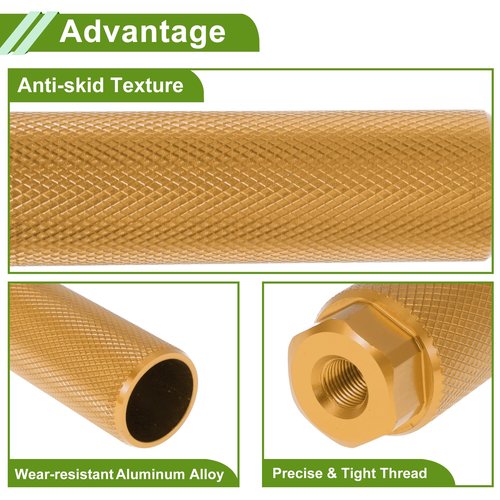 PARSLUCK 4 Pcs Aluminum Alloy Anti-Skid Bike Pegs 100mm Length Bicycle Backseats Stands Cycling Foot Pegs 3/8 Inch Axles Black Gold Tone