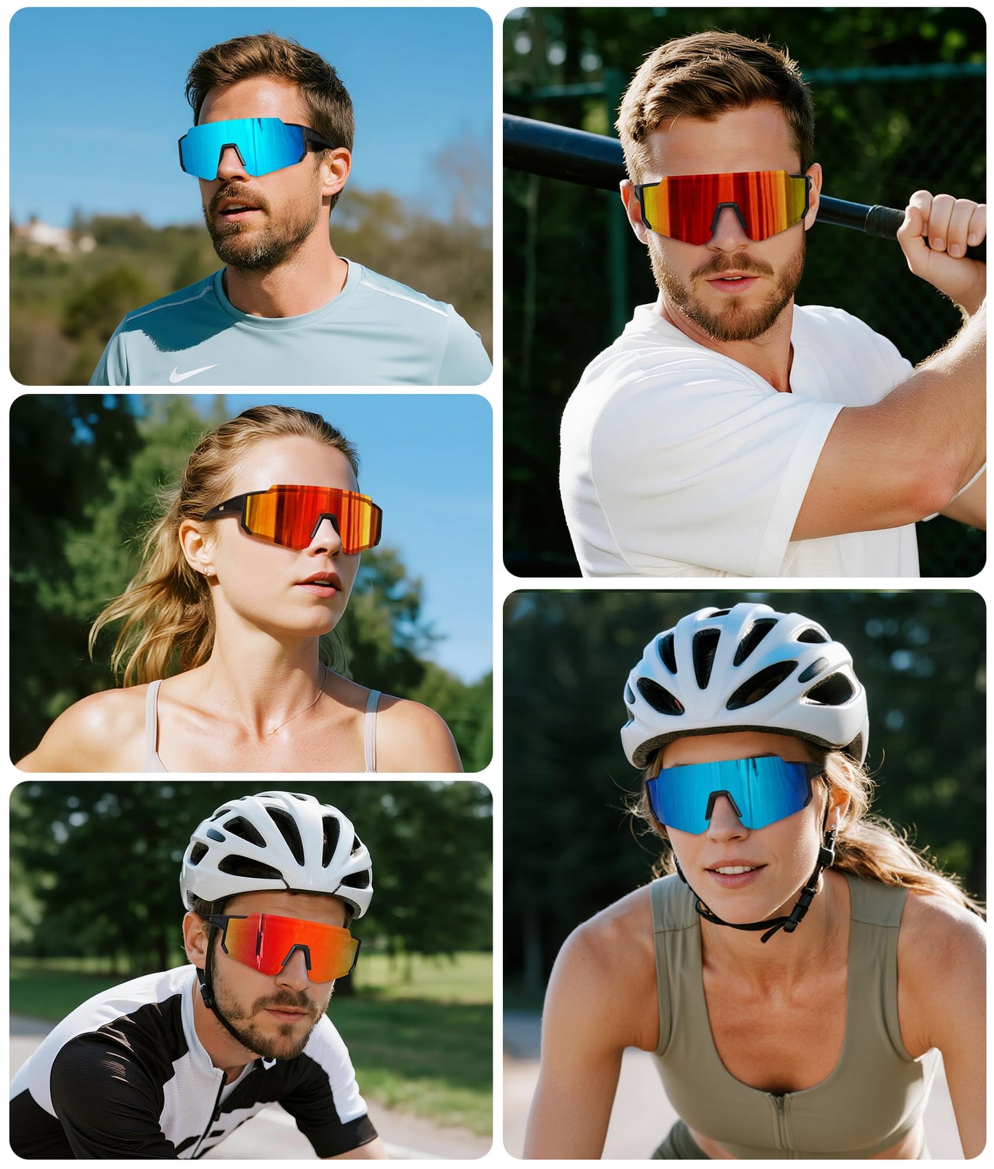 STORYCOAST Polarized Sports Sunglasses for Men Women,Bike Glasses Cycling Mountain Bike Sunglasses UV400 Protection Black-Blue