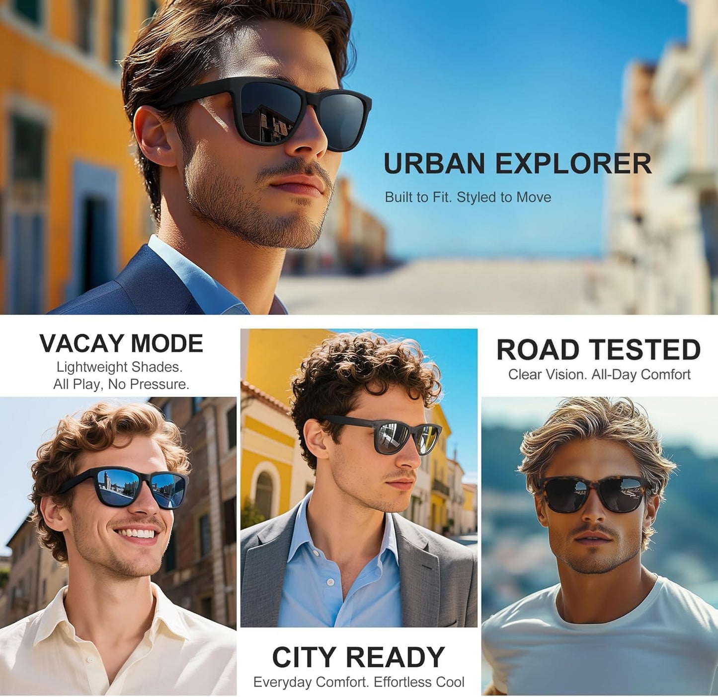 Polarized Sunglasses - Lightweight UV Protection Shades for Men & Women | Perfect for Driving & Fishing