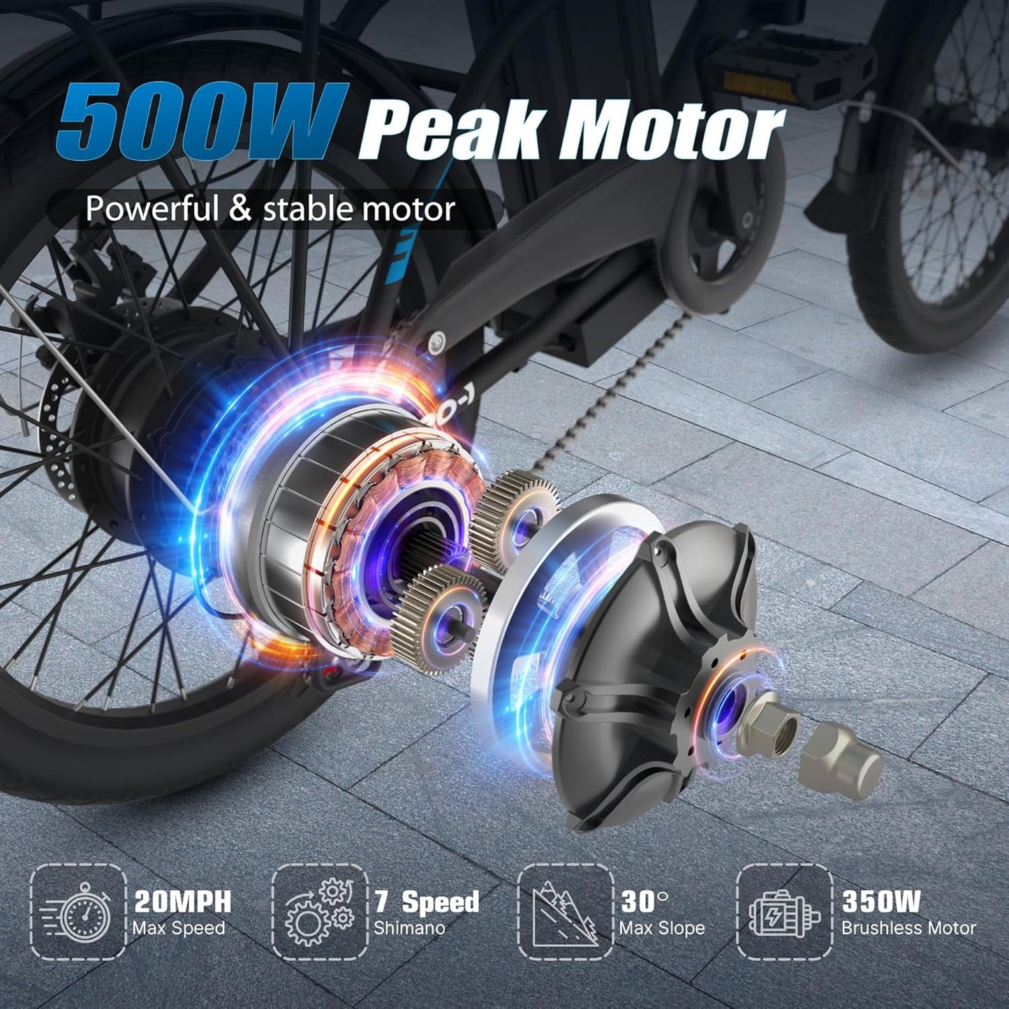 VARUN Electric Bike - 500W Folding E-Bike with 36V Removable Battery | 20" Compact Commuter for Adults