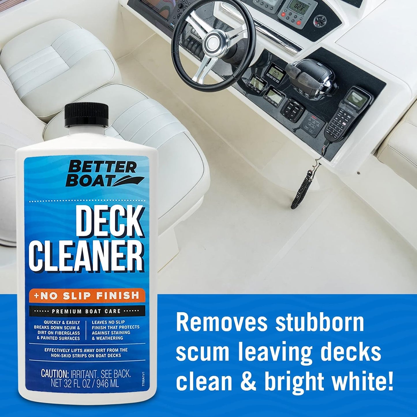 Better Boat Boat Deck Cleaner - Marine Grade Formula for Non-Skid Strips on Fiberglass, Vinyl & Aluminum