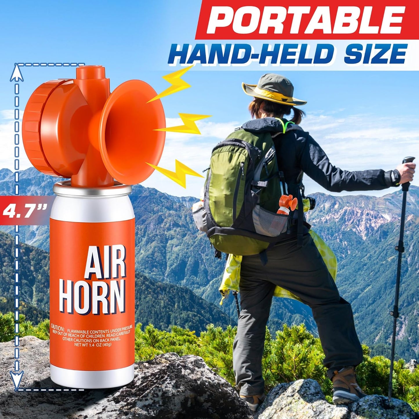Air Horn | 1.4oz 122dB Loud Marine Safety Horn - Heard Up to 1/2 Mile, US Coast Guard Approved