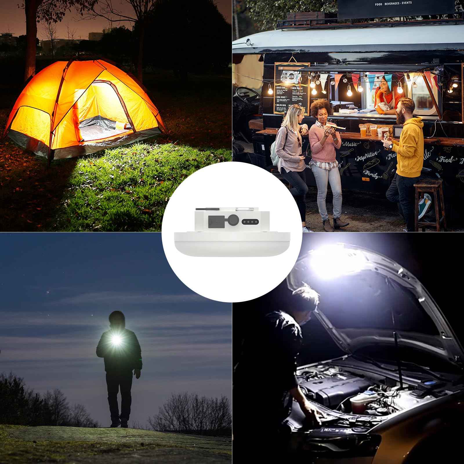 10000mAh Rechargeable Hanging Tent Lighting, Portable 30W 4000LM LED Camping Lantern with Magnet, 4 Lighting Modes, IPX5 Waterproof LED Flashlight for Emergency