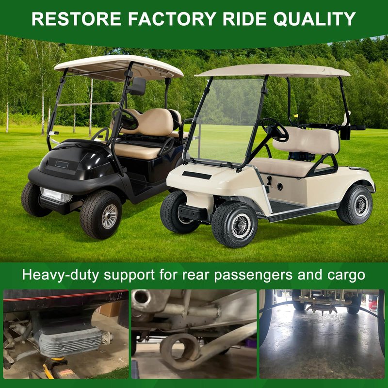 Cartalia Upgraded Heavy Duty Front 2-Leaf Springs Kit for Club Car DS 1981-Up/Precedent 2004-Up, Tempo & Onward 2017-Up Golf Cart Suspension with Polyurethane Bushings Sleeves Replace #1012030 1015108