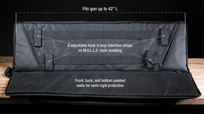 Smith & Wesson M&P Pro Tac Padded Rifle Case with Ballistic Fabric Construction and External Pockets for Shooting, Range, Storage and Transport