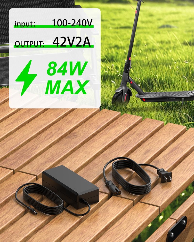 VHBW 42V for Gyroor Electric Scooter Charger Compatible with Gyroor X8/HR9/C1/C1PRO/C3/X2/C1S, Atomi Alpha/E20/E30，36V Lithium Battery, 2A Power Supply Adapter (Not for Turbo-1)