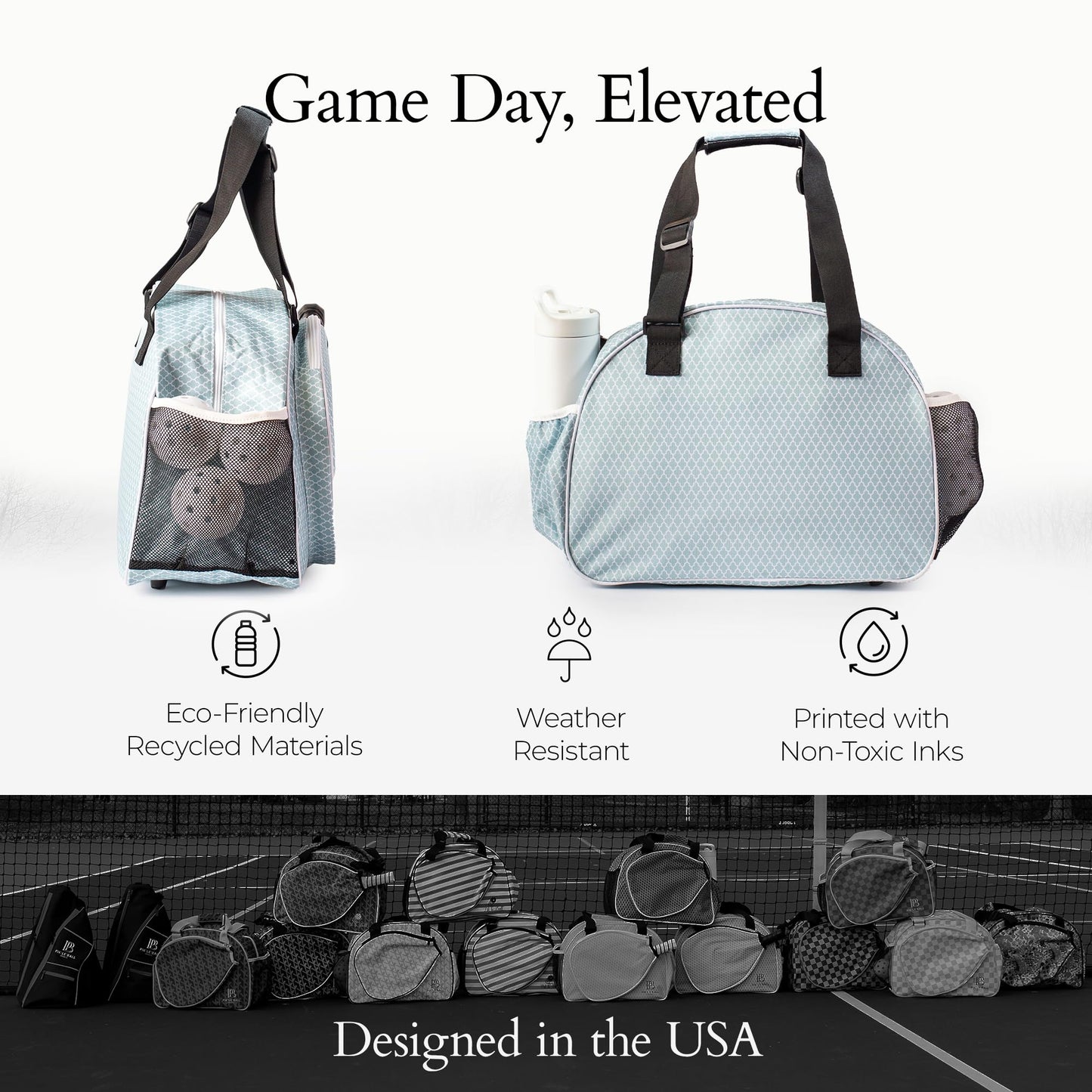 Pik’le’Ball Sport Premium Women's Pickleball Bag – Stylish and Versatile Sports Bag with Water Bottle Holder, Padded Paddle Pocket, and Spacious Design (fits 2+ Paddles!)