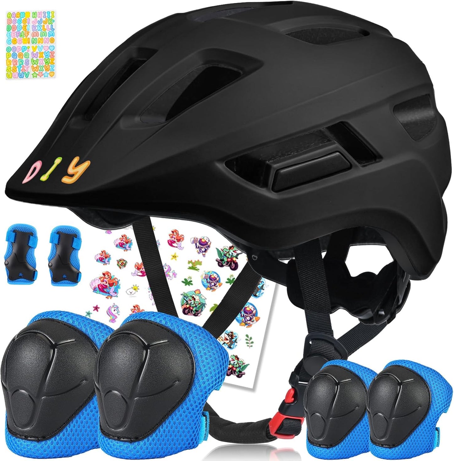 Skiennix Toddler Bike Helmet - Protective Gear Set with Knee, Elbow & Wrist Pads | Size XS (48-52cm) for Ages 3-8