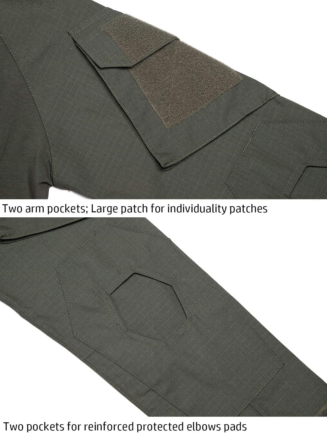 ReFire Gear Men's Tactical Camo Long Sleeve Shirt - Slim Fit with 1/4 Zipper for Comfort