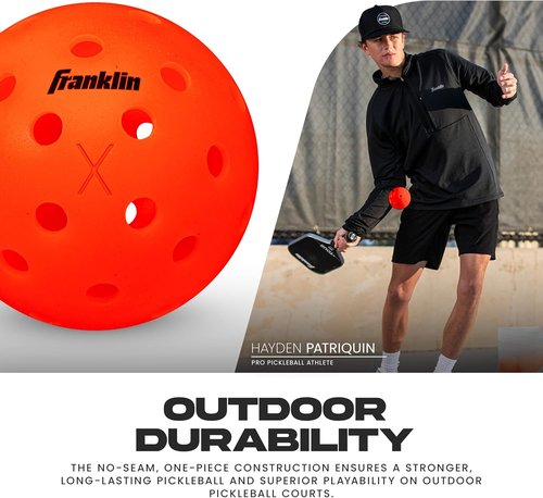 Franklin Sports X-40 Outdoor Pickleballs - Official USA Pickleball Tournament Balls | Regulation Size