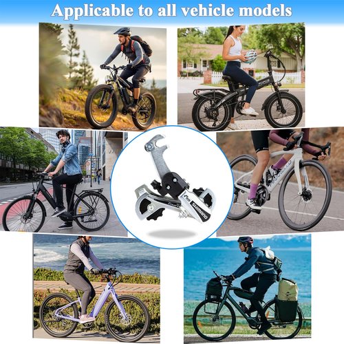 Silver Rear Derailleur RD-TY21B for 6/7 Speed Bike, Hanger Mount Compatible Mountain Bike, Kids Bike, Commuter and Cruiser Bicycle Replacement Part
