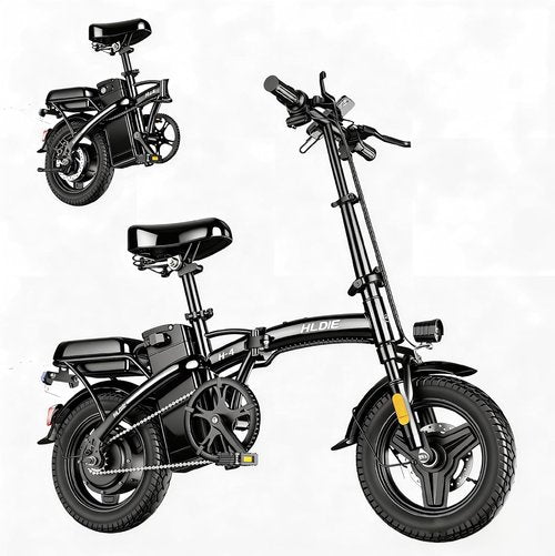 HLOIE Folding Electric Bike - 750W Motor, 23MPH Max Speed | 14" Ebike with 48V 12AH Battery, 35 Miles Range