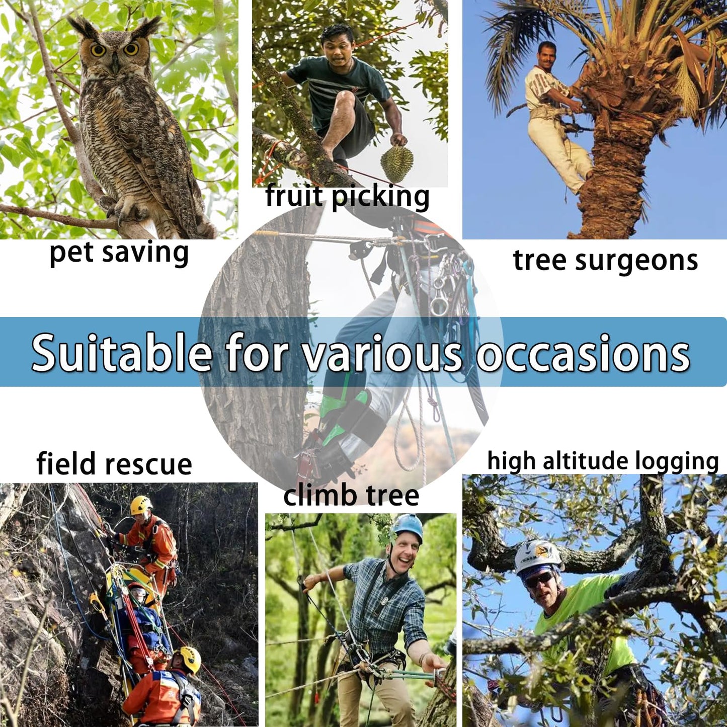 Ksdolip Adjustable Tree Climbing Spikes Set – Heavy-Duty Gear for Safe Climbing, Fruit Picking & Hunting | Steel Spikes & Secure Straps