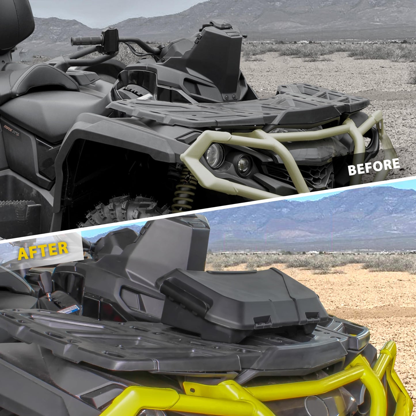 SAUTVS Storage Cargo Box for Can Am Outlander, 2 GAL Front Rear Bin Back Seat Rack Box for Can-Am Outlander L MAX 6X6 Accessories (Replace# 708200408), Quick Installation