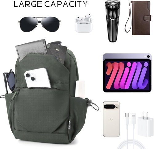 BIRDDIE Anti-Theft Crossbody Sling Bag - Versatile Casual Shoulder Backpack for Hiking & Travel