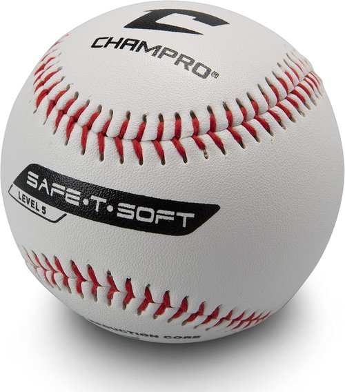 Champro Safe-T-Soft Level 5 Baseballs - White, 9-Inch | Pack of 12 for Safe Play