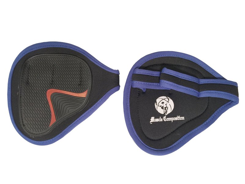 Muscle Composition Best Grip On the Market. Gym Gloves Alternative Gym Grip Pads. for Workout, Cross Fitness, Weight Lifting, Powerlifting. (Black/Royal Blue)