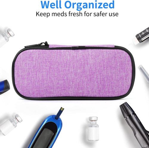 Insulin Pen Cooler Case by [Brand Name] - Travel-Friendly Insulated Bag with 2 Reusable Ice Packs | Purple