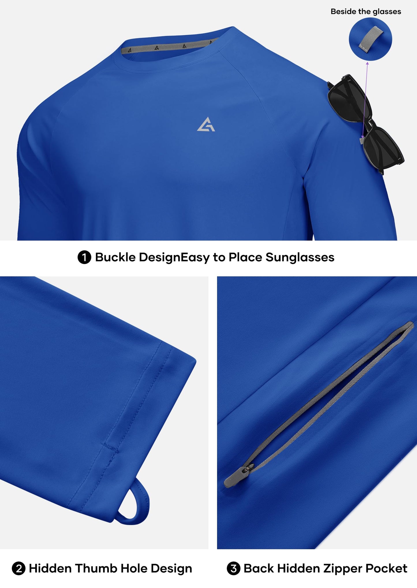 YOVVI Men Swim Shirt Brilliant Blue