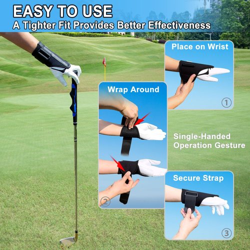 Golf Wrist Brace | Golf Wrist Training Aid - Adjustable Wrist Trainer & Swing Training Aid with Internal Medical-Grade Splint for Left/Right Handed | Golf Wrist Hinge Trainer for Injury Recovery