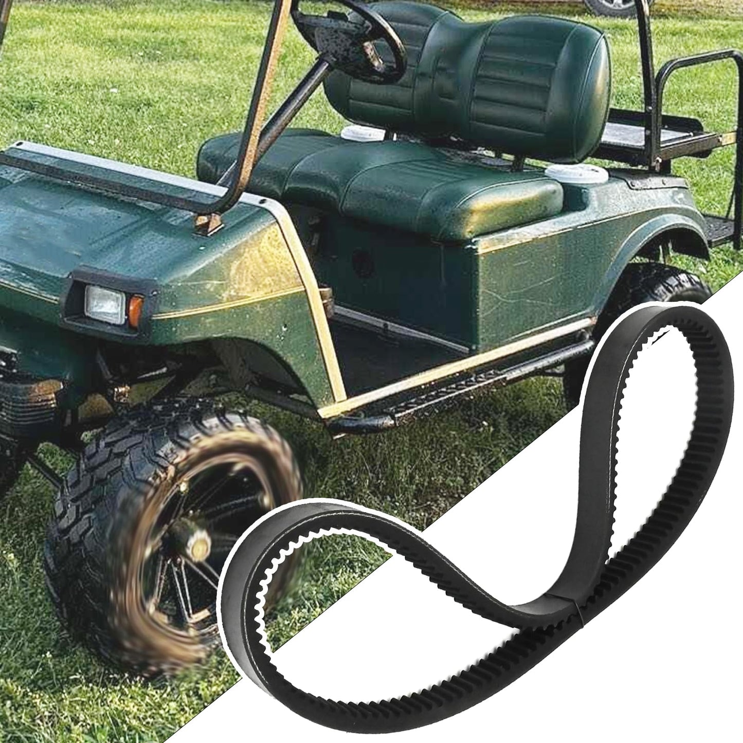 Saihisday 2Pcs 101916701 Clutch Drive Belt and Starter Generator Belt Kit, Replacement for Club Car DS 1997-up Precedent Gas Golf Cart 2004-up, Replaces 1016203