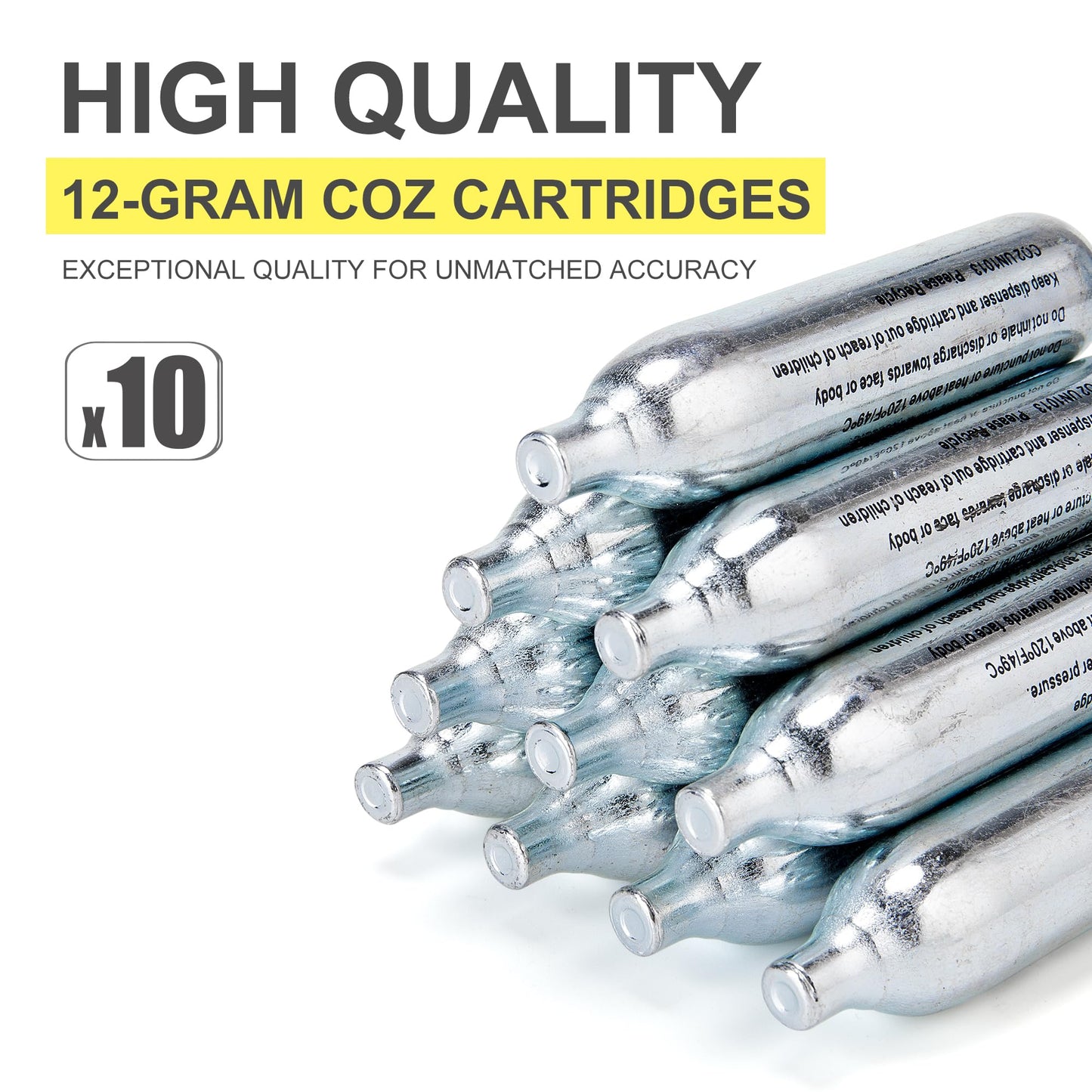 KONG MING CAR 8 Gram / 12 Gram CO2 Cartridges, Non-Threaded,High-Grade CO2 Cylinder CO2 Cartridges for Paintball Guns,Pellet Guns, BB Guns and Airsoft Guns (12G-10PCS)