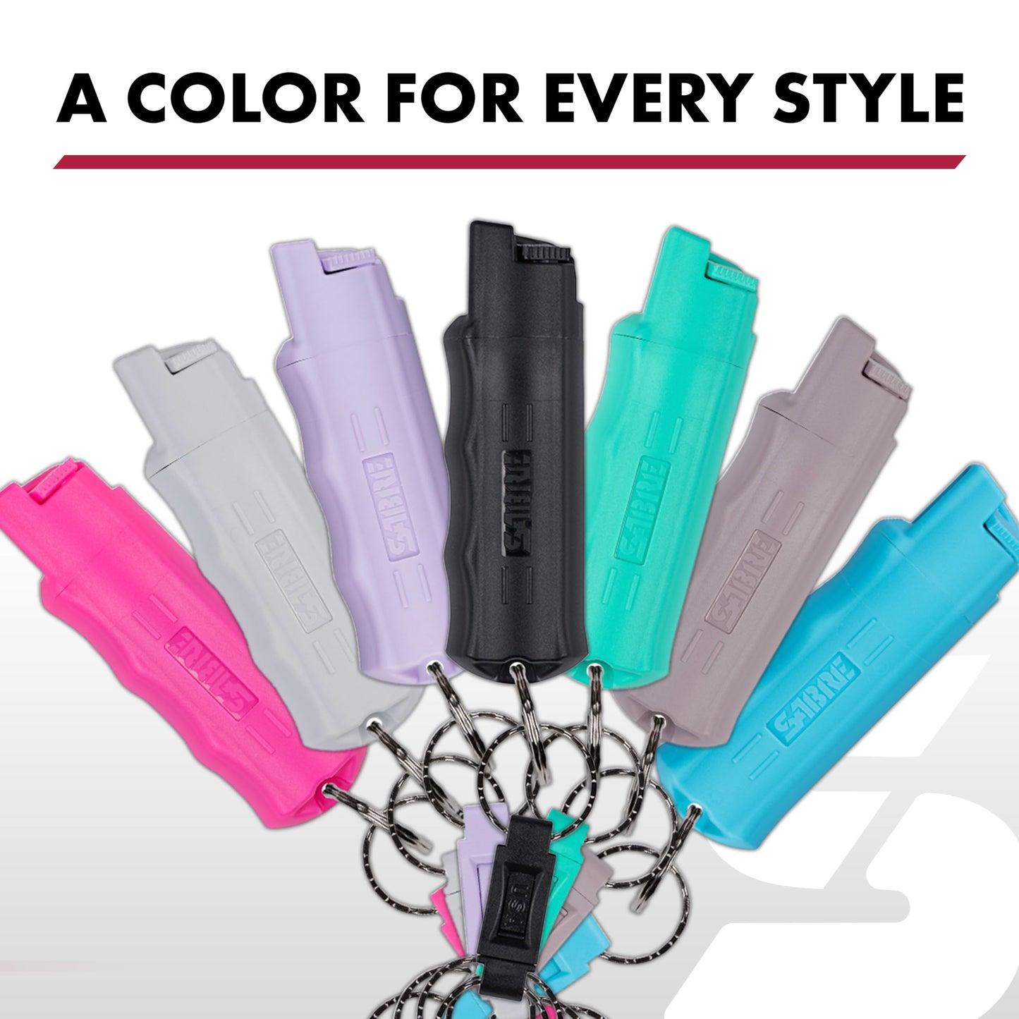 SABRE Pepper Spray with Quick Release Keychain for Self Defense – Multi Pack Max Strength OC with UV Marking Dye, Twist Lock Safety, Finger Grip, 10‑Sec. Spray, 14‑ft Range, Made in USA, 0.54 fl oz